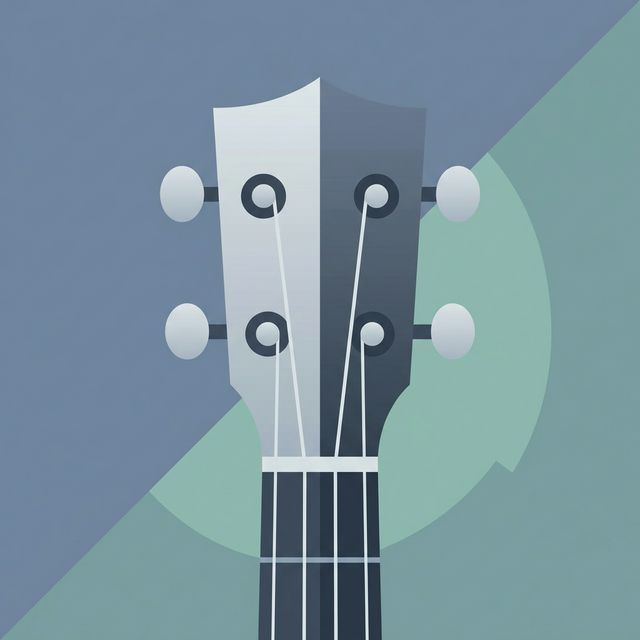 Ukulele headstock showing G-C-E-A tuning pegs